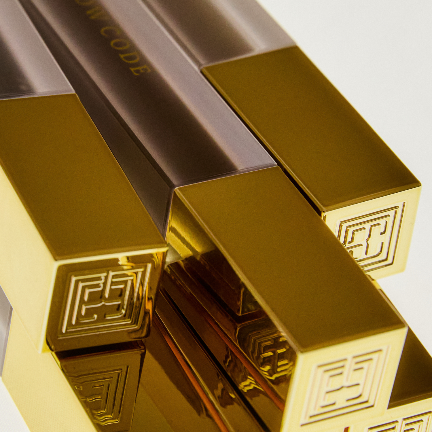 Close-up of gold lids