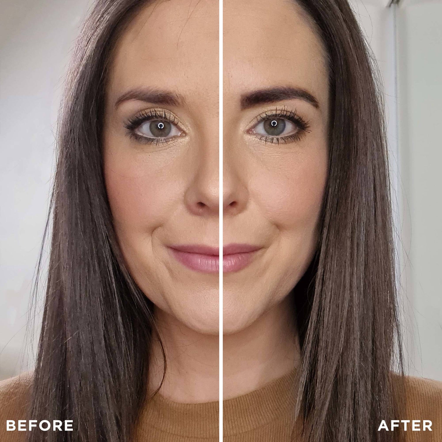 Before and after model with Color-Dark-Brown Henna